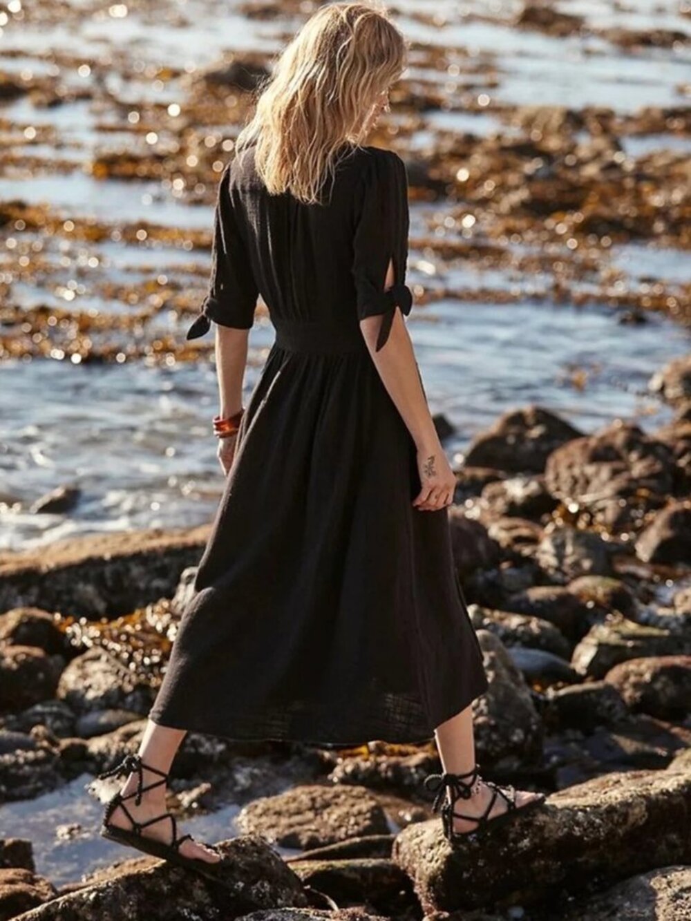 Free People - Love of My Life Midi Dress - NWT - Size XL - Black - Picture 13 of 13